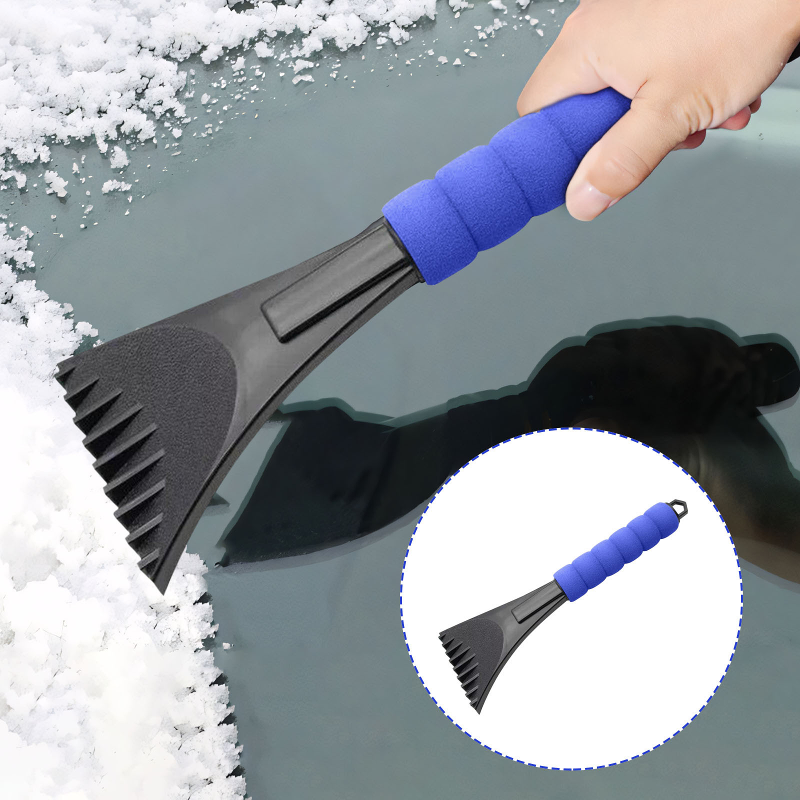 Grattoir à Glace Et Brosse à Neige 5 En 1 Rétractable - Pour Voiture, SUV, Camion - Aluminium + ABS - Longueur 80-100 Cm