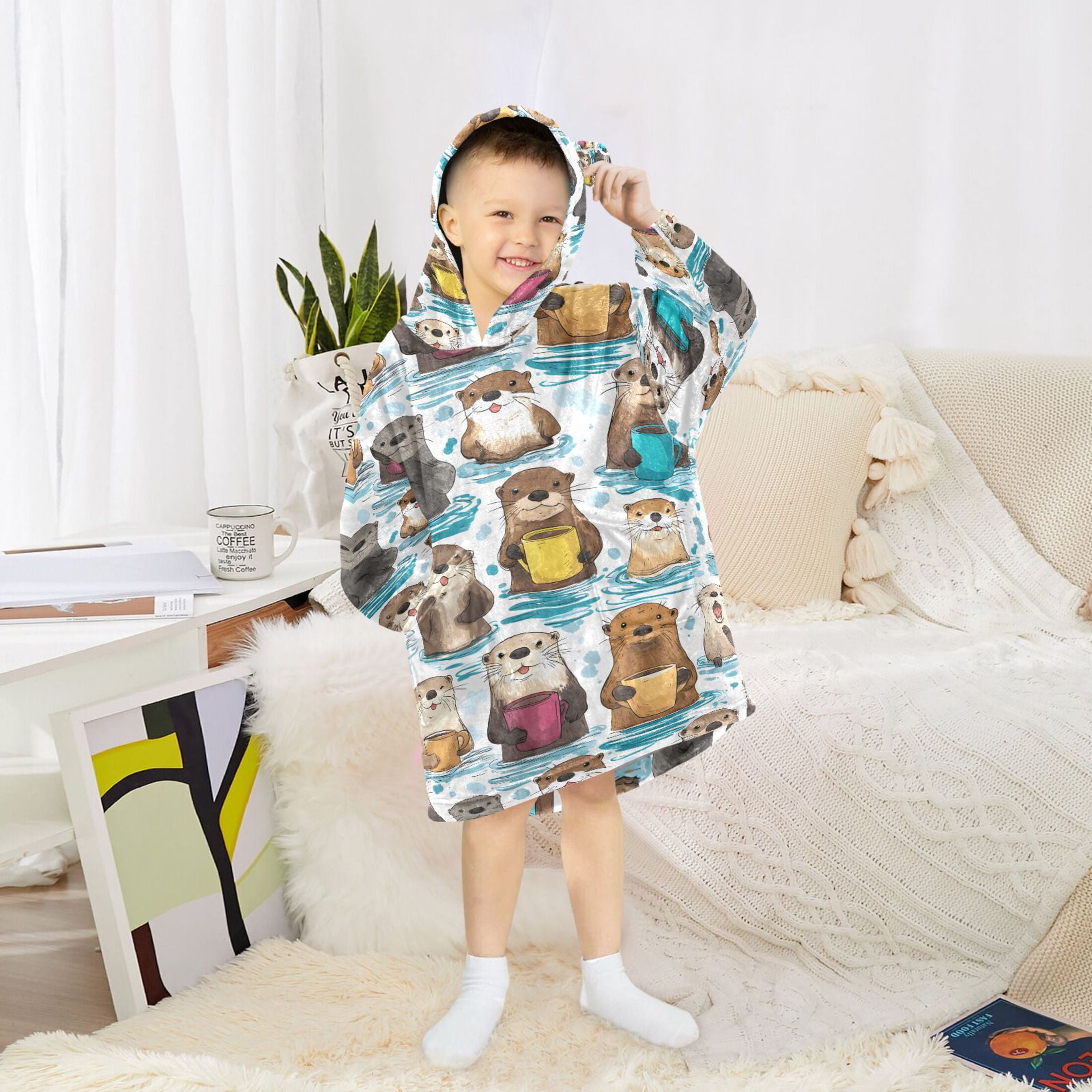 joogoo Blanket Hoodie for Guinea Pig in Water Oversize Sweatshirt 3-14 YR L
