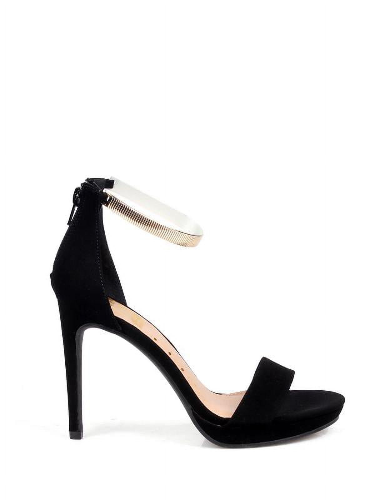 Fahrenheit Single Sole Women's Open Toe High Heel Sandals in Black