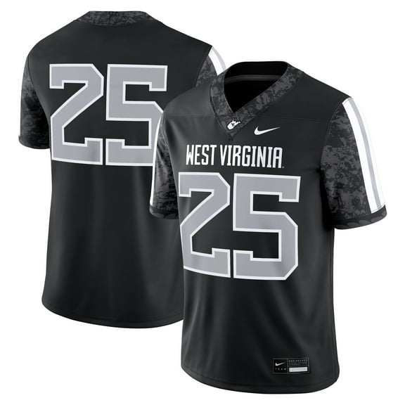 Men's Nike #25 Black West Virginia Mountaineers Alternate Game Jersey