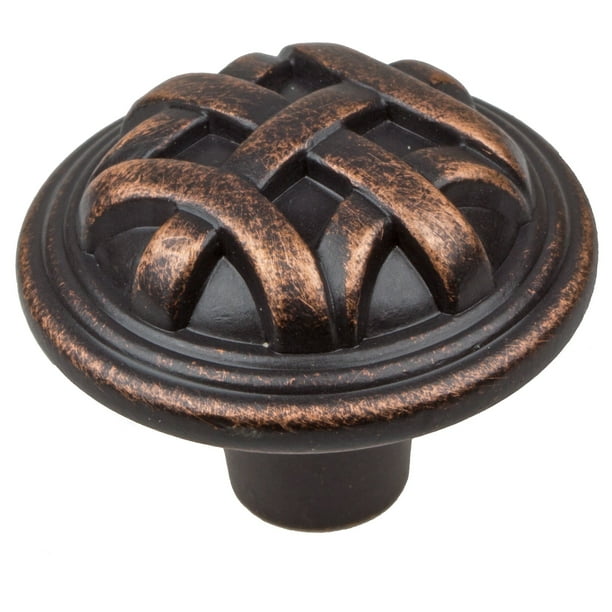 GlideRite 11/4 in. Round Braided Knob, Oil Rubbed Bronze, Pack