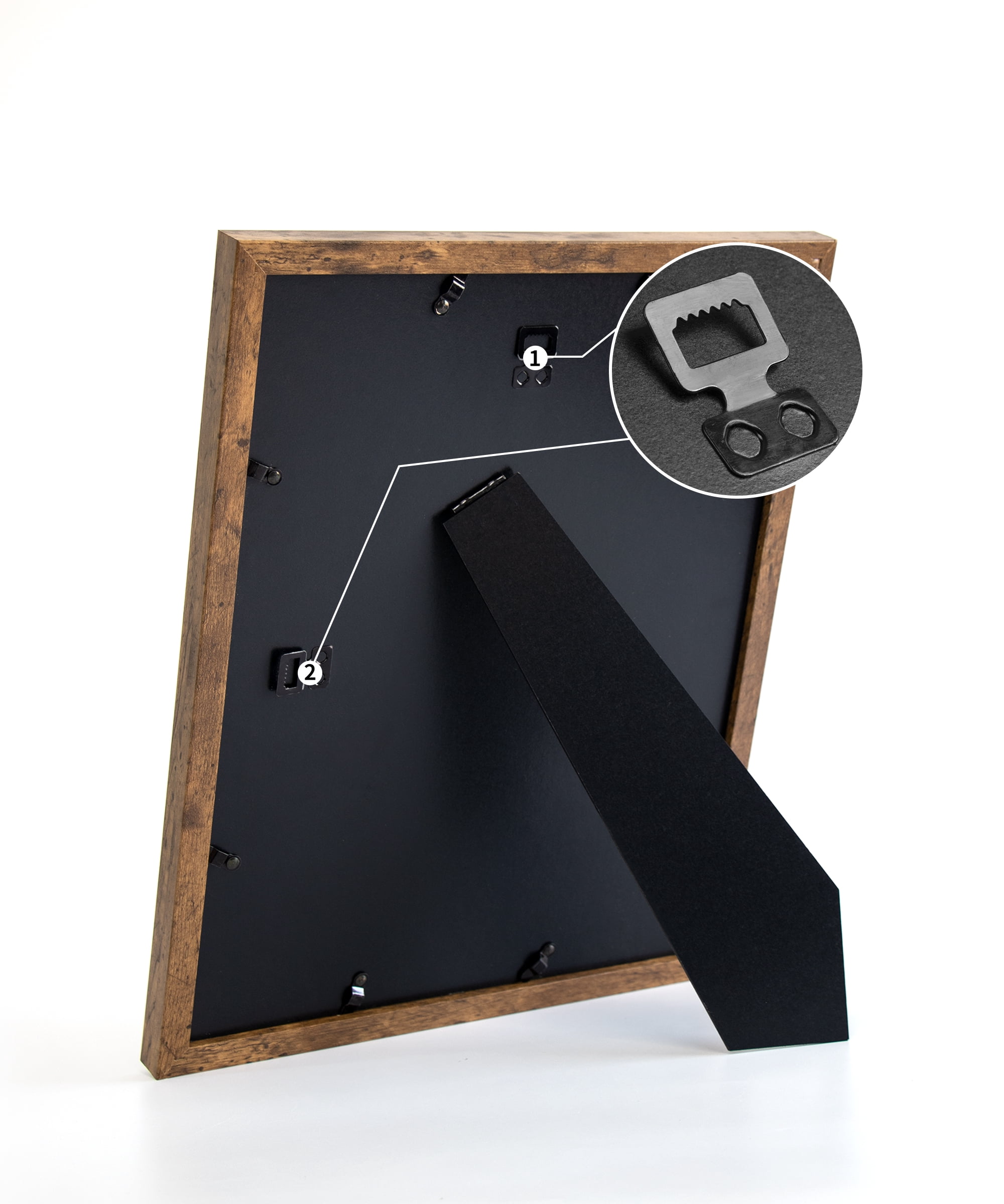 Afuly 11x14 Picture Frame with Mat, Wooden Frames for 11x14 8x10 Photos Display, Modern Walnut Photo Frame Set for Wall and Tabletop, Gifts for Mom Dad Grandma Family Friends, Set of 2
