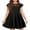 A Black, variant on KISSMODA Girls Dress Casual Round Neck A Line Ruffle Sleeve Knee Length Dresses 4-13 Years