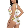thumbnail image 5 of Yiaed Avocado Lovers Print Women One Piece Swimsuits Tummy Control One Shoulder Bathing Suits Pattern Ruffle Swimwear-X-Large, 5 of 8