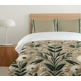thumbnail image 4 of Ambesonne Sage Duvet Cover Set, Ethnic Essence Soft Hue Floral, Twin, Beige Dark Green and Peach, 4 of 4