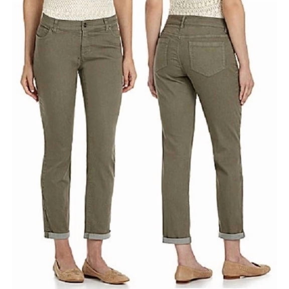 Vince Camuto Womens Colored Wash Skinny Fit Jeans, Green, 10 Regular