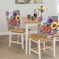 thumbnail image 5 of Chair Covers Set of 4 Boho Floral Chair Slipcover Protector Stretch Chair Covers Colorful Bohemia Flowers Chair Back Covers for Dining Chairs Kitchen Dinner Home Party Decor, 5 of 9