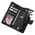 thumbnail image 4 of Dteck for Google Pixel 8 Pro Wallet Case, Soft Leather Zipper Wallet Case Magnetic Buckle Flip Cover with 5 Card Slots/Photo Pocks/Lanyard Strap for Google Pixel 8 Pro 2023, black, 4 of 6