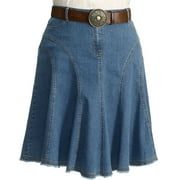 Faded Glory - Women's Plus Flared Skirt with Belt