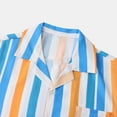 thumbnail image 5 of ZCFZJW Hawaiian Shirts for Men Short Sleeve Aloha Beach Shirt Colorful Striped Print Summer Casual Button Down Shirts with Pockets Blue M, 5 of 9