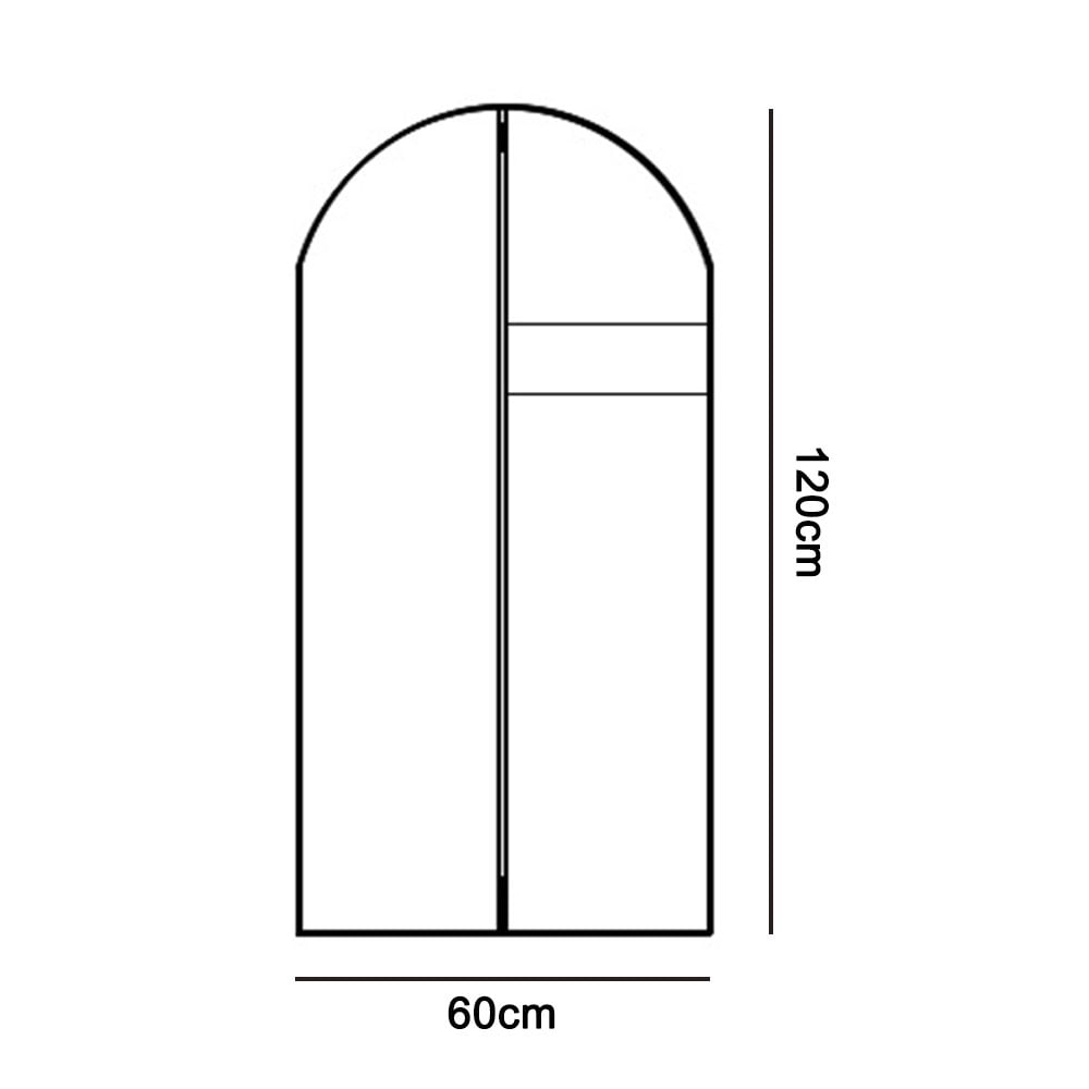 Set of 5 Hanging Garment Bags for Storage Breathbale Suit Cover for Closett Dust Suit Cover Protector with Zipper for Suit Coat, Jacket,Black,60x120cm