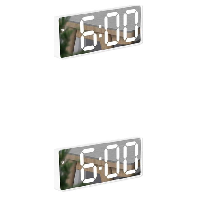 Naiovety Alarm Clock Digital Electronic Bedroom Bedside Household Display Portable Snooze Temperature Thermometer Desktop Calendar Date Type2 NO2