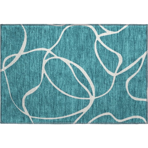 Dalyn Rugs Premium Machine Washable Mayfield AMF999 Teal 1'8" x 2'6" Rug