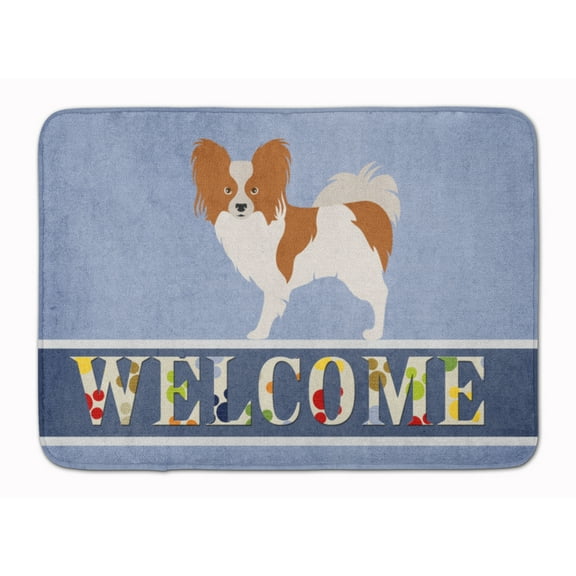 Carolines Treasures BB8310RUG Papillon Welcome Machine Washable Memory Foam Mat Blue 19Hx27W multicolor
