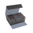 thumbnail image 2 of Caja de almacenamiento para tarjetas coleccionables, caja de almacenamiento con divisor, cajas de tarjetas deportivas coleccionables multifuncionales Gris Naranja Interior, 2 of 9