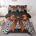 thumbnail image 1 of Erosebridal Literie pour Enfants avec Nœud, Taille Simple, Lit Marron en Sac, Taille Simple, Décor Imprimé Léopard Guépard, Réversible 7 Pcs, 1 of 5