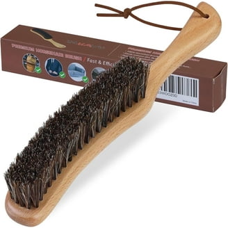 Atzi 100% Horsehair Hat & Clothes Brush - Natural Beechwood Handle For Suits, Felt Hats & Pet Hair Removal