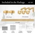 thumbnail image 4 of Meriville 1-Inch Diameter End Cap Single Window Treatment Curtain Rod, 48-Inch to 84-Inch, Gold, 4 of 9