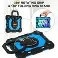thumbnail image 2 of Rugged Shockproof Case for Apple iPad mini 7th Generation/ iPad mini 6th Gen, 360 Rotating Stand Shoulder Strap Bumper Anti-Scratch Kids Friendly Case Cover for iPad mini 6 7 8.3", Black+Blue, 2 of 8