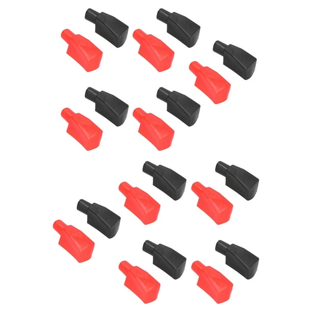 Couvercle de borne de batterie de voiture Khall, 10 ensembles de couvercle  de borne de batterie flexible Style de poteau supérieur manchon de  protection en caoutchouc de voiture rouge noir 
