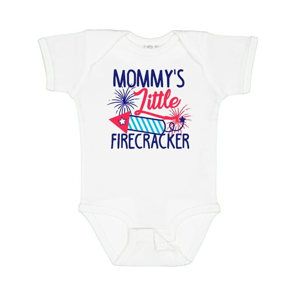 Inktastic Mommys Little Firecracker with Rocket and Fireworks Boys or Girls Baby Bodysuit