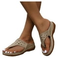 thumbnail image 5 of OAVQHLG3B Women's Summer Flip-Flops Wedge Heel Slippers Sandals Casual Flip Flops Shoes, 5 of 6