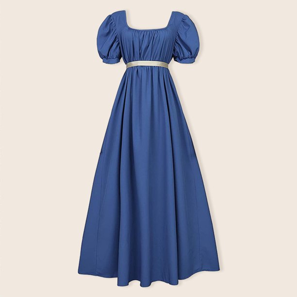Vestido elegante estilo renacentista medieval Vintage para mujer con cinturón traje de vacaciones