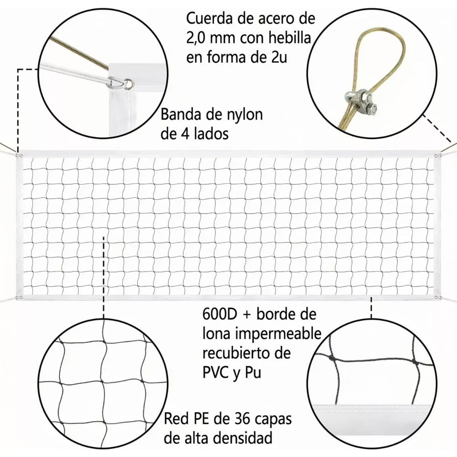 Soapow Indoor and Outdoor Polyethylene Volleyball Net, 32ft x 3ft