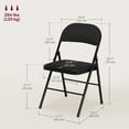thumbnail image 3 of HOMCOM Metal Folding Chairs with Linen Cushion Foldable Chairs Black, 3 of 9
