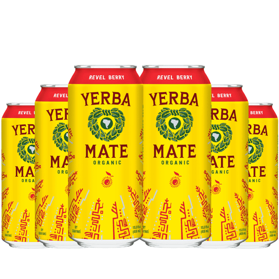 Guayakà Yerba Mate Revel Berry, 15.5oz Cans, 6-Pack