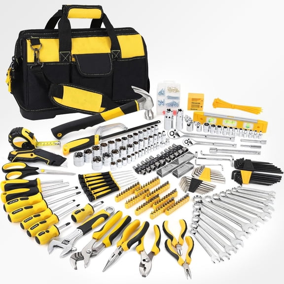 Household Tool Sets for Mechanics, Tool Bag with Heavy Duty Tool Kit Included, Tool Sets for Men, Tool Kits for Home General Maintenance, Basic Applications