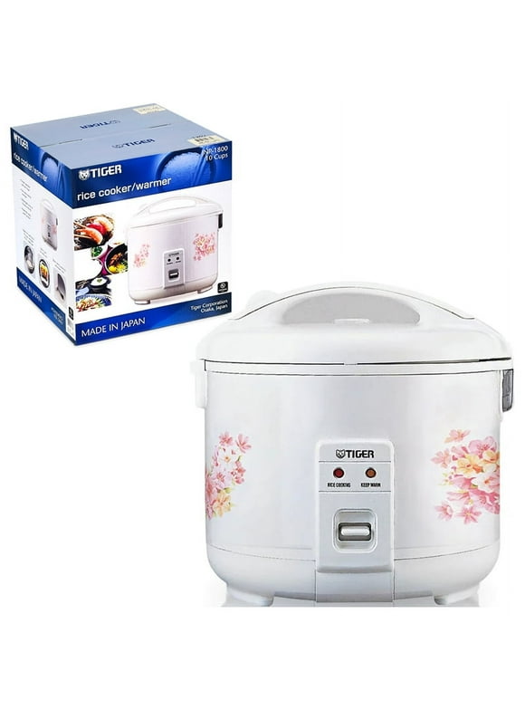 Tiger JNP-1800 10-Cup Floral White Rice Cooker & Warmer