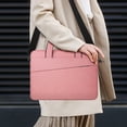 thumbnail image 7 of LLAYOO 15 Inch Laptop Sleeve Shoulder Bag Compatible with 15.4 MacBook Pro Notebook Computer Chromebook, Polyester Messenger Bag Carrying Case Briefcase for Men Women (Pink), 7 of 7