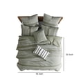 thumbnail image 5 of Benjara Meo 5pc Queen Size Comforter Set- Green Textured Woven Jacquard Stripe, 5 of 6