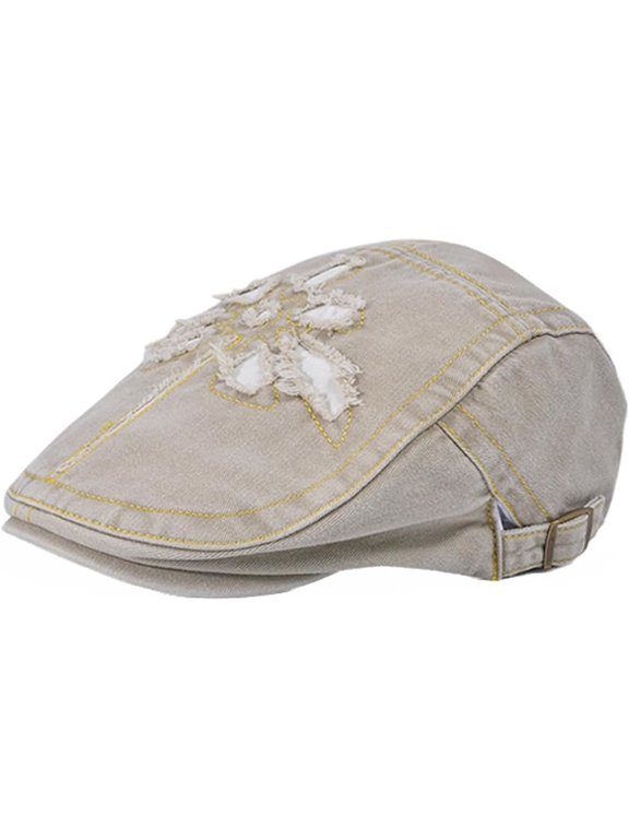 Unisex Newsboy Cap Vintage Denim Newsie Hat Summer Flat Cap for Outdoor