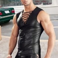 thumbnail image 4 of Hfolob Mens Tank Tops Male Sexy Vest Performance Clothes Nightclub Stage Leather T Shirt Tights Tank Top For Men, 4 of 9