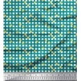 thumbnail image 1 of Soimoi Green polyester Crepe Fabric Leaves & Floral Geometric Print Fabric by Yard 52 Inch Wide, 1 of 3