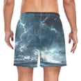 thumbnail image 4 of joogoo Men's Sea Lightning View Swim Trunks with Liner Pocket Beach Shorts Medium, 4 of 9