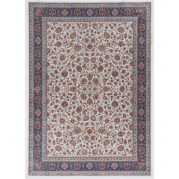 Linon Emerald Ritchie Ivory & Blue 6.7x9.7, Rug