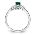 thumbnail image 2 of 925 Sterling Silver Created Emerald Ring Birthstone May Gemstone, 2 of 10