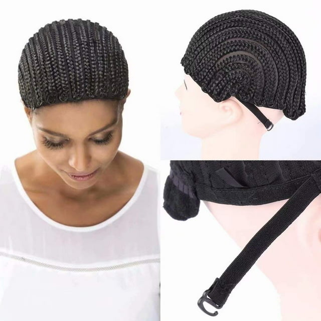 FrostHike Bonnet de Perruque Ajustable Bonnet Tressé Synthétique avec Sangles Réglables Bonnets Respirants avec Peignes pour Tresser Cheveux Coudre en Cheveux Bonnet de Perruque Tressé pour Femmes