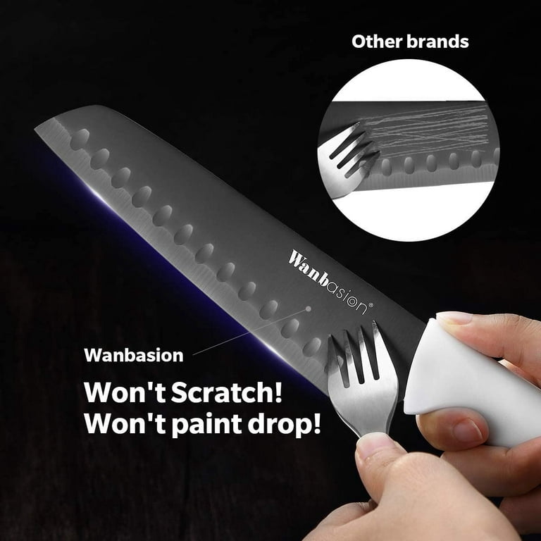 Wanbasion Black Stainless Steel Knife Set, Sharp Kitchen Knife Set  Professional, Kitchen Knife Set Dishwasher Safe with Covers for Cooking