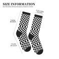 thumbnail image 3 of Mens Crew Socks Womens Checkerboard Black And White Workout Training Athletic Socks, 3 of 7