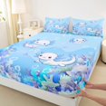 thumbnail image 3 of Homewish Kawaii Salamander Axolotl Twin Sheet Sets,Magic Ocean Animal Twin Fitted Sheet,Watercolor Sealife Coral 03 For Children,Breathable Home Decor,3pcs, 3 of 7
