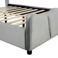 thumbnail image 7 of Modern Upholstered Bed In Gray Velvet - & Fashion-forward Platform Stable And Comfortable Sleeping Experience, 7 of 7