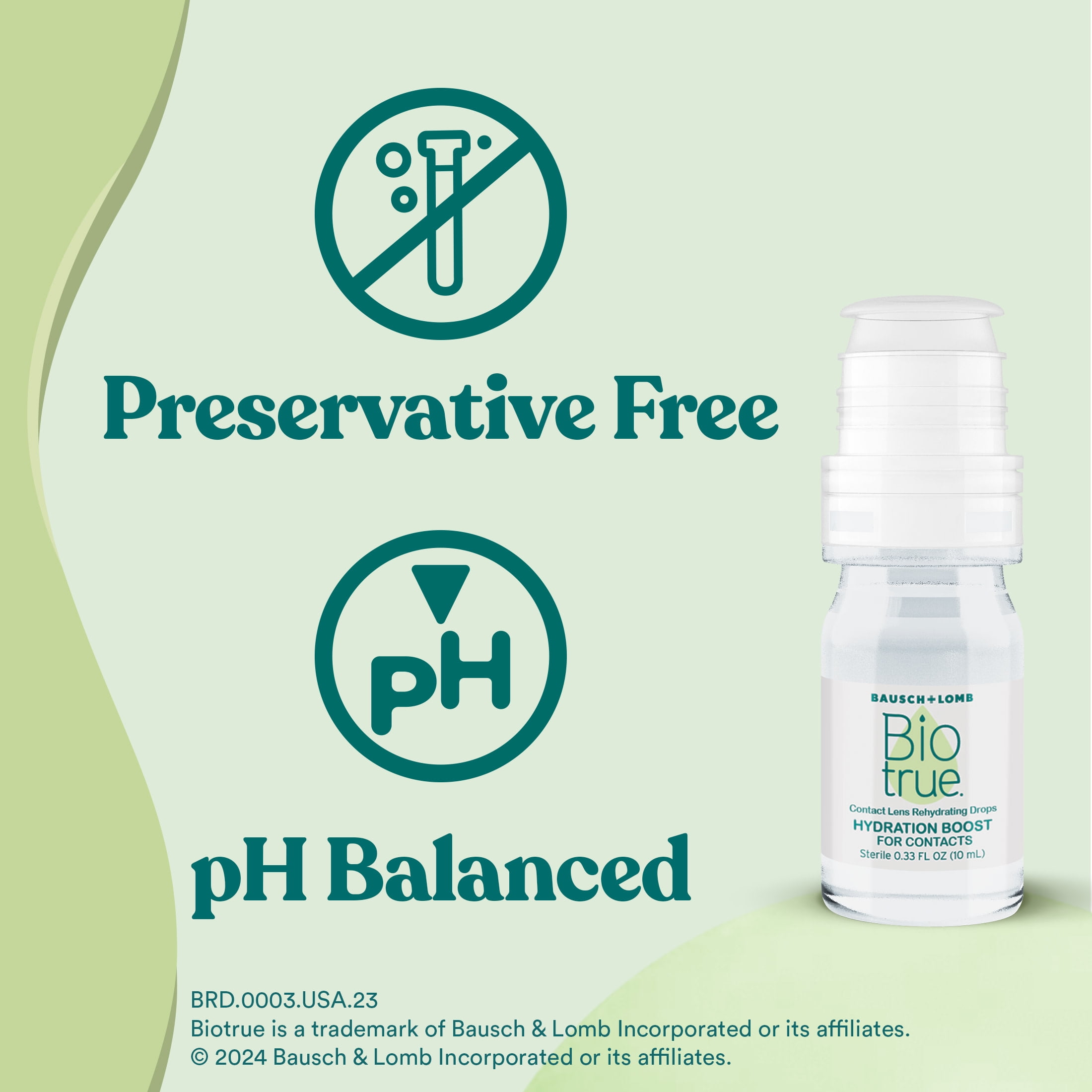 Biotrue Hydration Boost Preservative-Free Rewetting Drops for Contact Lenses by Bausch + Lomb, 0.33 fl oz