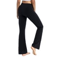 thumbnail image 1 of Pantalones de yoga BUBBLELIME Bootcut Basic de algodón negro para mujer, 1 of 6