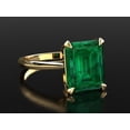 thumbnail image 4 of Emerald Engagement Ring 14K Yellow Gold Cocktail Anniversary Gift For Beloved, 4 of 9