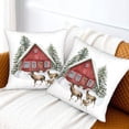 thumbnail image 2 of Juego de 2 fundas de almohada decorativas para decoración del hogar, 18.0 x 18.0 in, diseño de árbol de Navidad, ciervos, granja, granero, 2 of 5