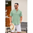 thumbnail image 2 of COOFANDY Men Beach Shirt Short Sleeve Hippie Casual Summer Linen Shirt, 2 of 9
